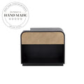 Modern Country Black Solid Wood Single Drawer Storage Bedside Table