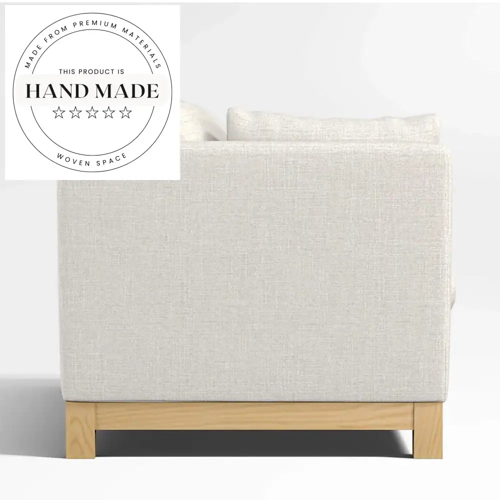 Modern Country Fabric and Wood 3 Seater Sectional Living Room Sofa