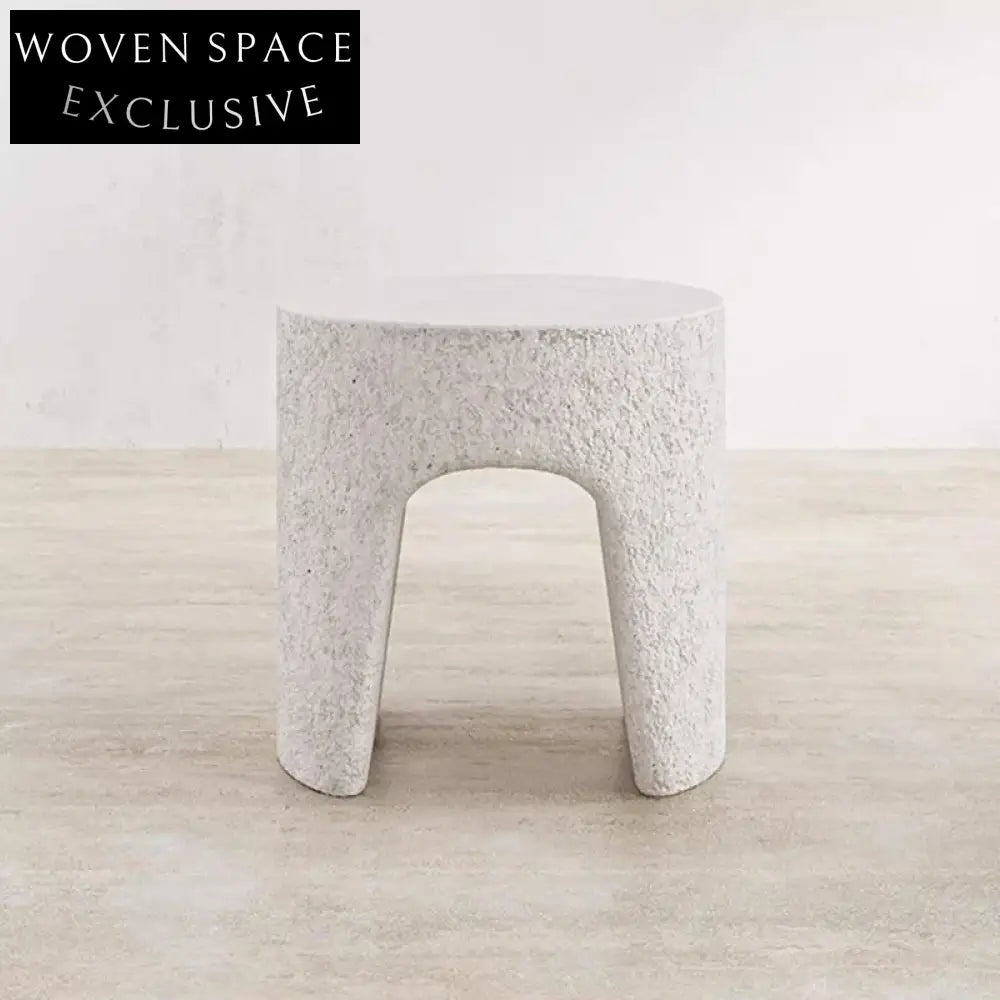 Modern Cream Concrete Coffee Table for Stylish Indoor & Outdoor Living