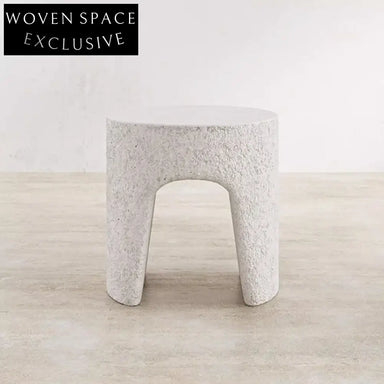 Modern Cream Concrete Coffee Table for Stylish Indoor & Outdoor Living