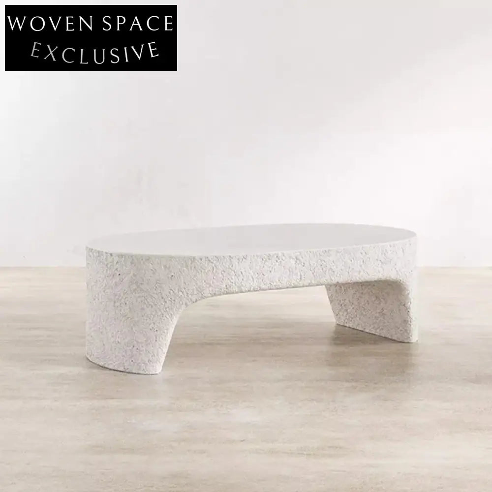 Modern Cream Concrete Coffee Table for Stylish Indoor & Outdoor Living