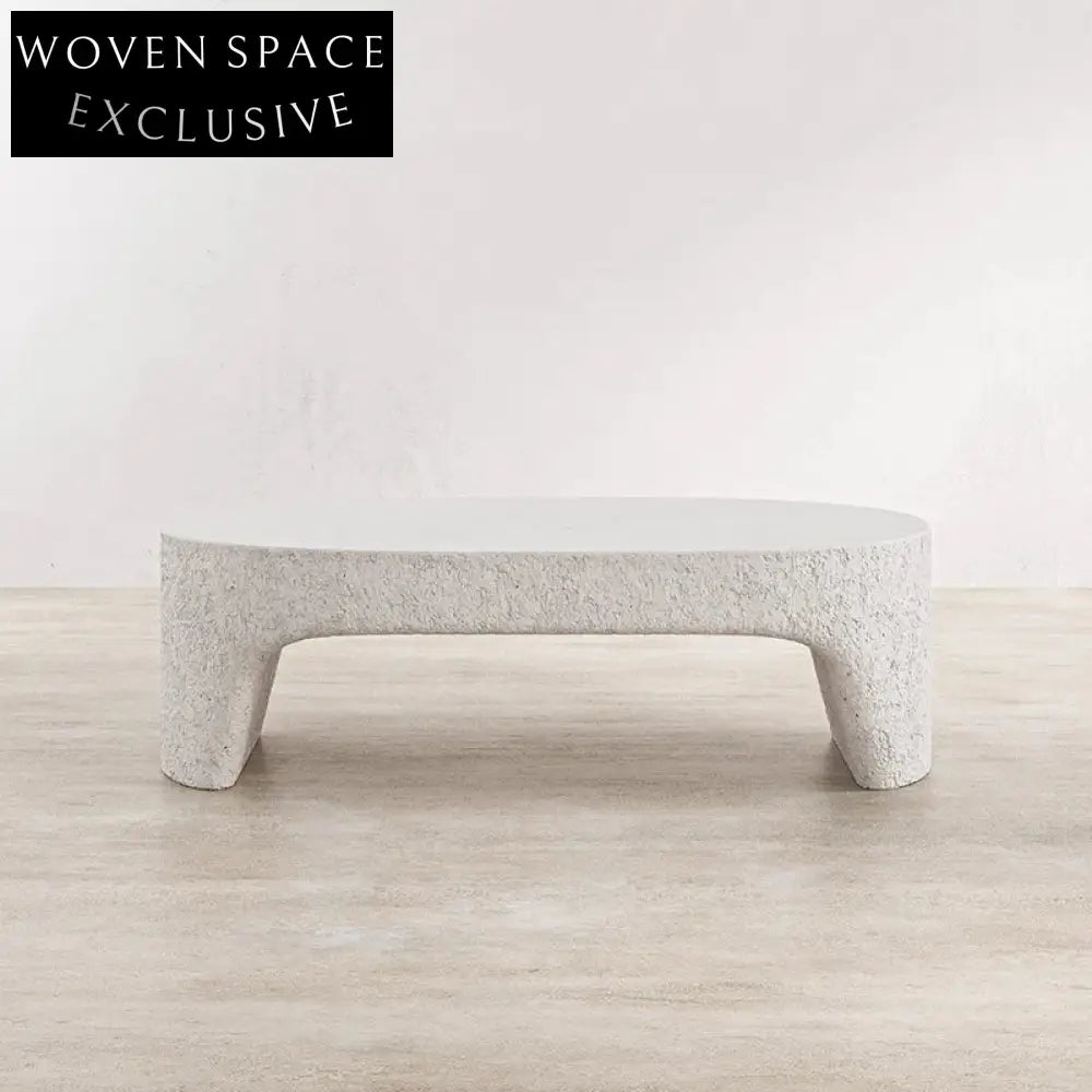 Modern Cream Concrete Coffee Table for Stylish Indoor & Outdoor Living