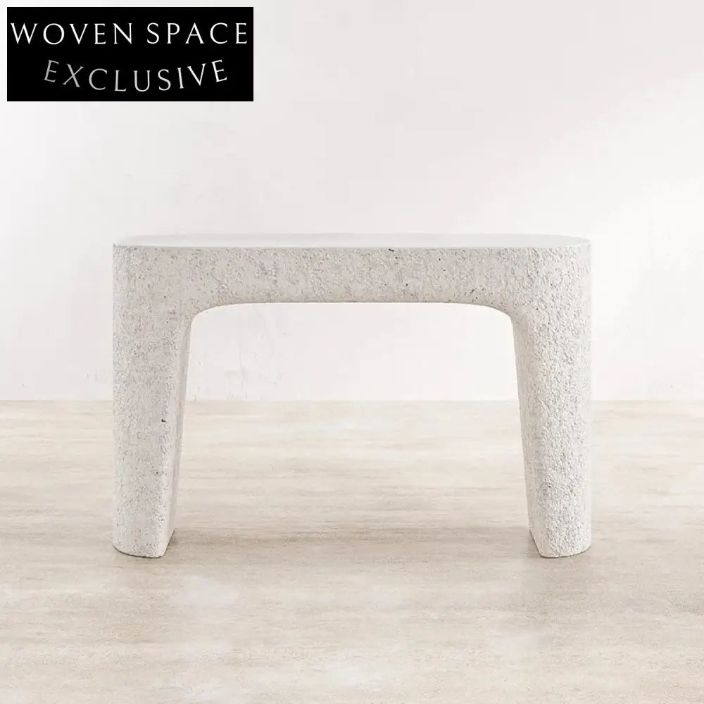 Modern Cream Concrete Coffee Table for Stylish Indoor & Outdoor Living