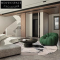 Modern Cream Geometric Area Rug, Polyester Machine-Made for Living Room Bedroom Decor