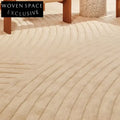 Modern Cream Italian Handmade Square Design Polyester Area Rug