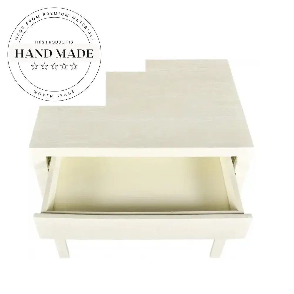 Modern Cream Solid Wood Smart Wireless Charging Bedside Table