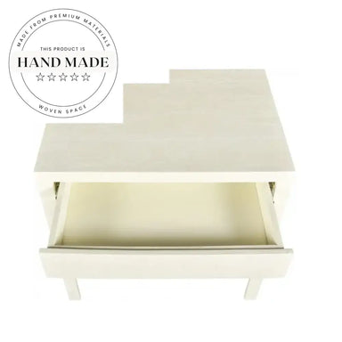 Modern Cream Solid Wood Smart Wireless Charging Bedside Table