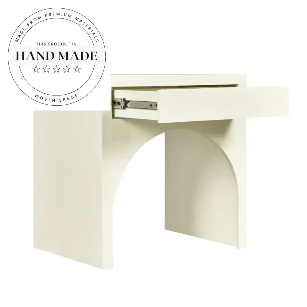 Modern Cream Solid Wood Smart Wireless Charging Bedside Table