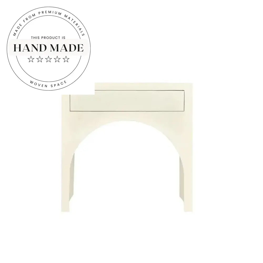 Modern Cream Solid Wood Smart Wireless Charging Bedside Table