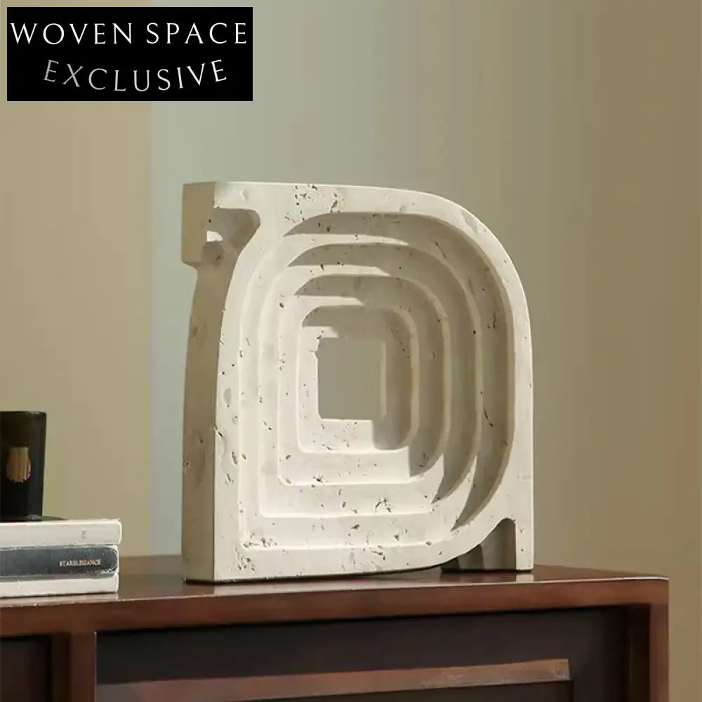 Modern Cream White Marble Art Deco Frame Luxury Apartment Ornament