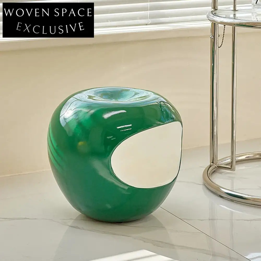 Modern Creative Apple Shape Colorful Resin Stool Ottoman for Living Room