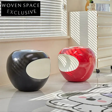 Modern Creative Apple Shape Colorful Resin Stool Ottoman for Living Room