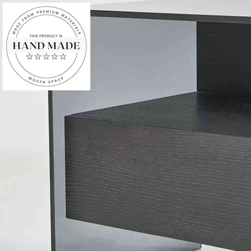 Modern Creative Glass Top Storage Drawer Bedside Table Nightstand