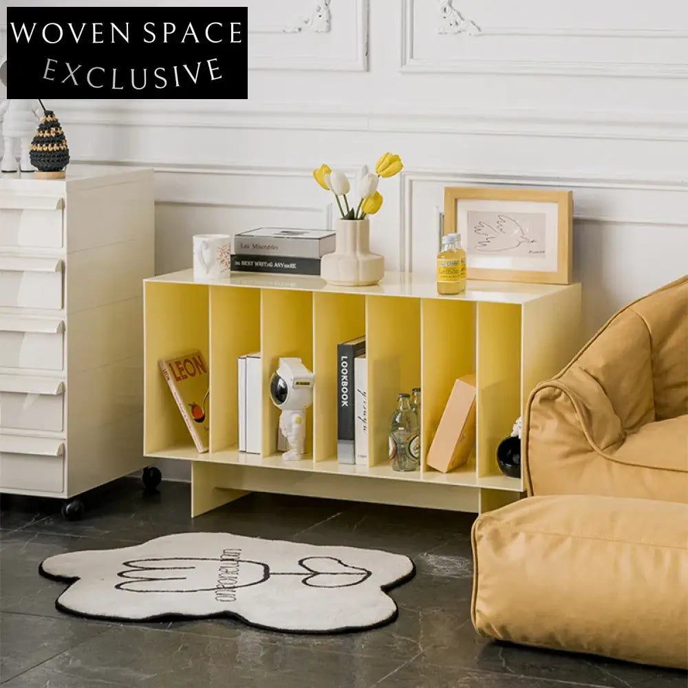 Modern Creative Kids Acrylic Plastic Storage Bookcase, Yellow