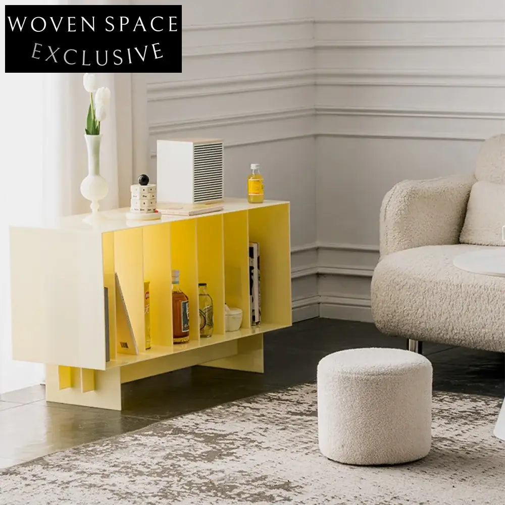 Modern Creative Kids Acrylic Plastic Storage Bookcase, Yellow