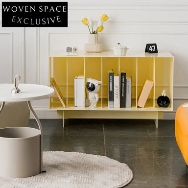 Modern Creative Kids Acrylic Plastic Storage Bookcase, Yellow