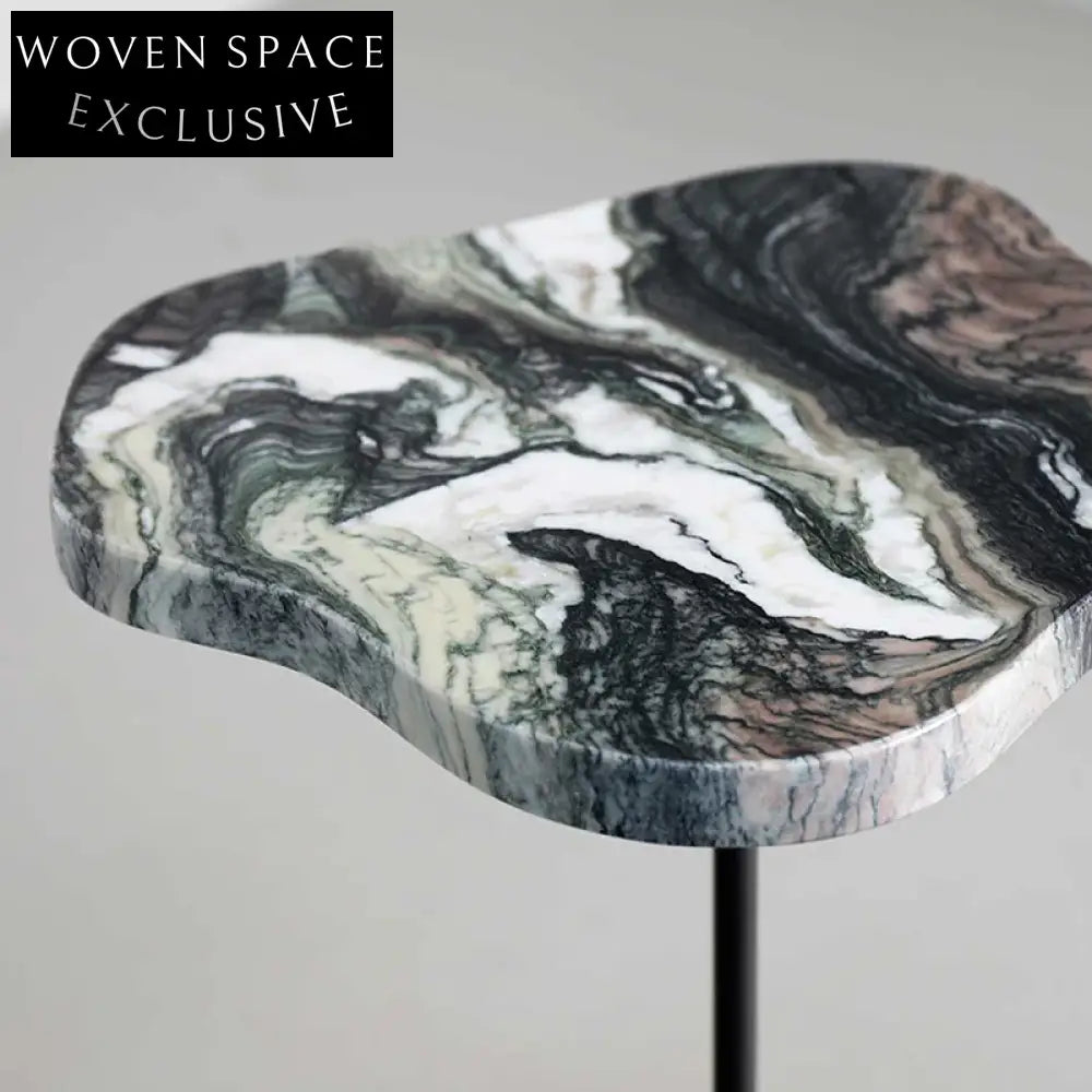 Modern Creative Marble Metal Sofa Side Coffee Table Unique Shape Living Room