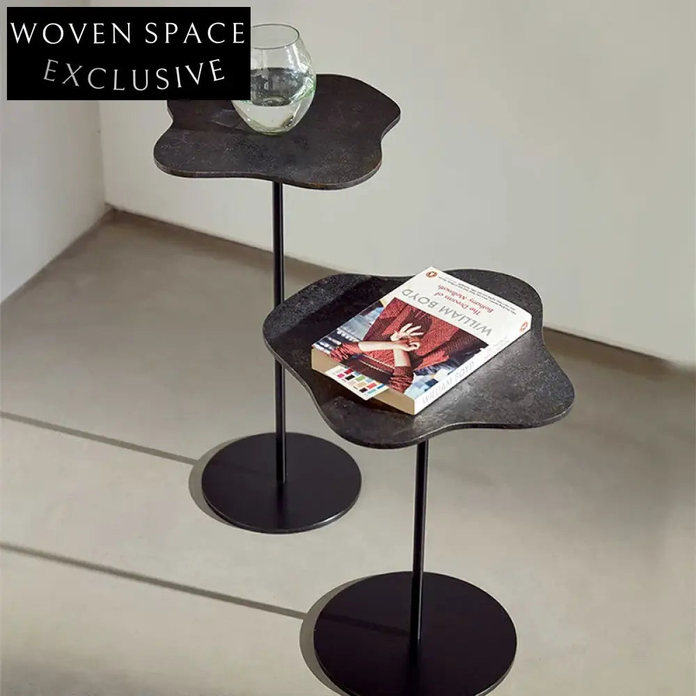 Modern Creative Marble Metal Sofa Side Coffee Table Unique Shape Living Room