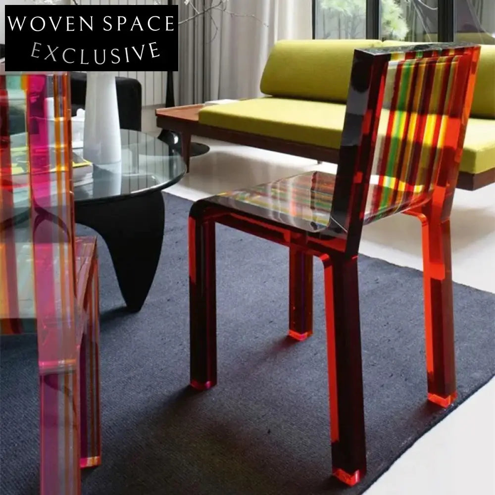 Modern Creative Rainbow Acrylic Leisure Chair for Hotel Art Museum Decor