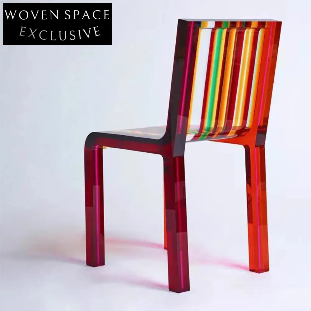 Modern Creative Rainbow Acrylic Leisure Chair for Hotel Art Museum Decor