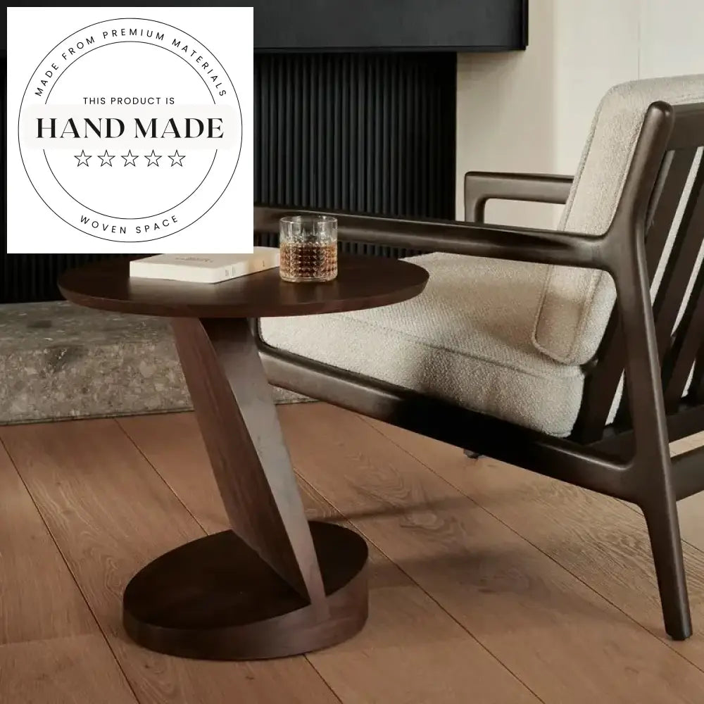 Modern Creative Solid Wood Round Designer Lounge Side Table