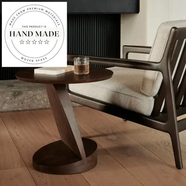 Modern Creative Solid Wood Round Designer Lounge Side Table