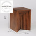 Modern Creative Square Solid Wood Dark Brown Accent Side Table