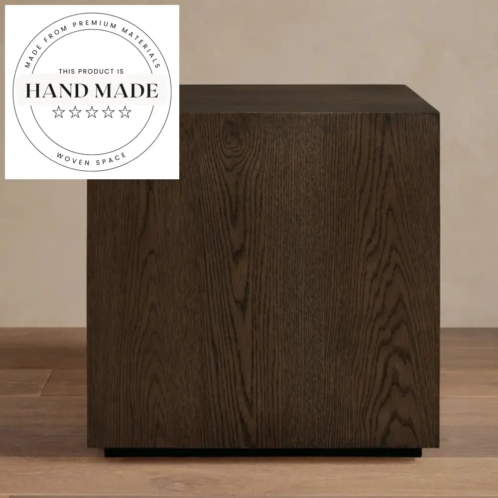 Modern Creative Square Solid Wood Hotel Accent Side Table