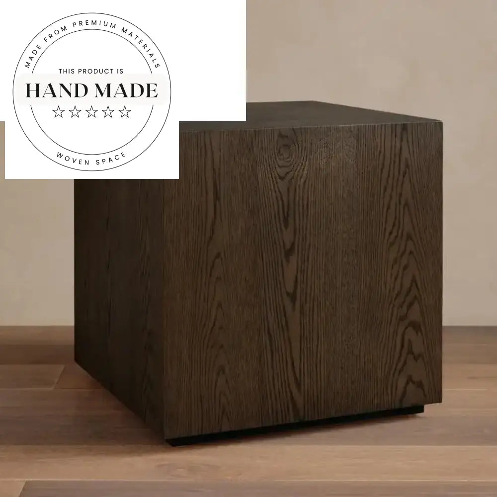 Modern Creative Square Solid Wood Hotel Accent Side Table