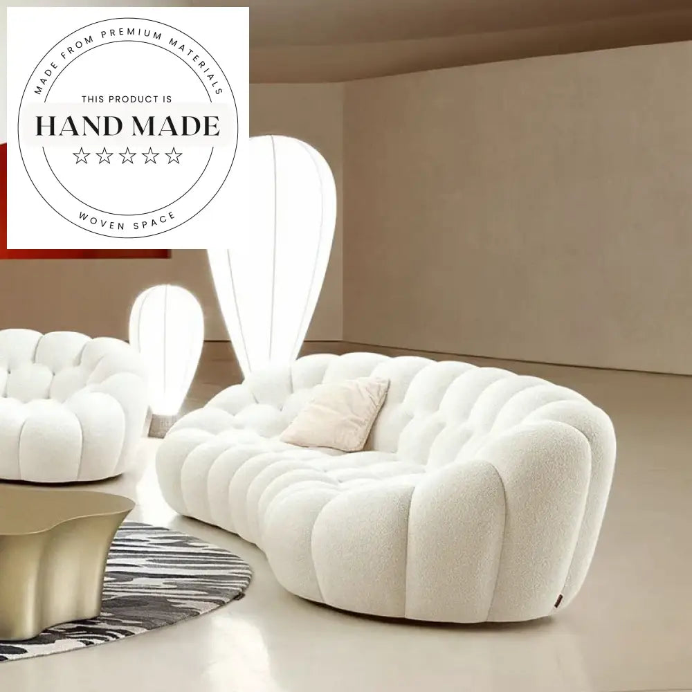 Modern Curved 3D Fabric Corduroy Italian Style Bubble Sofa