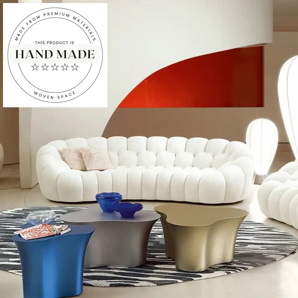 Modern Curved 3D Fabric Corduroy Italian Style Bubble Sofa