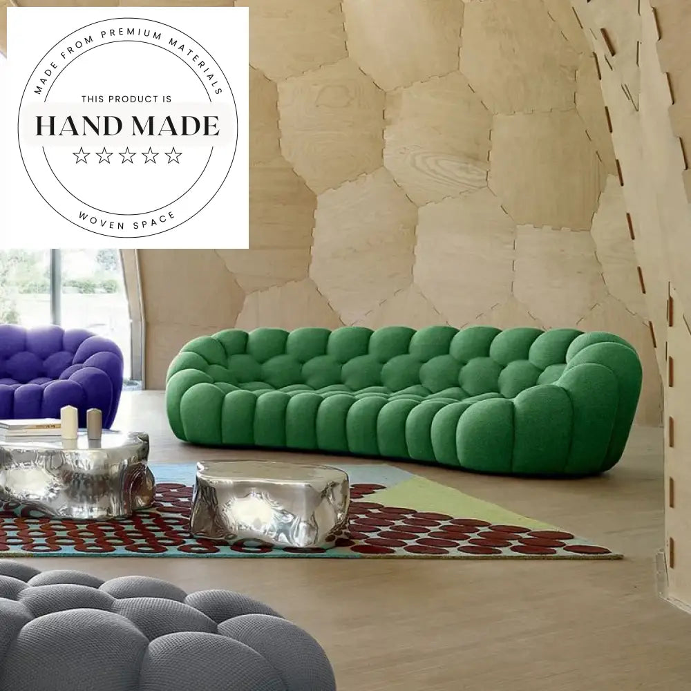Modern Curved 3D Fabric Corduroy Italian Style Bubble Sofa