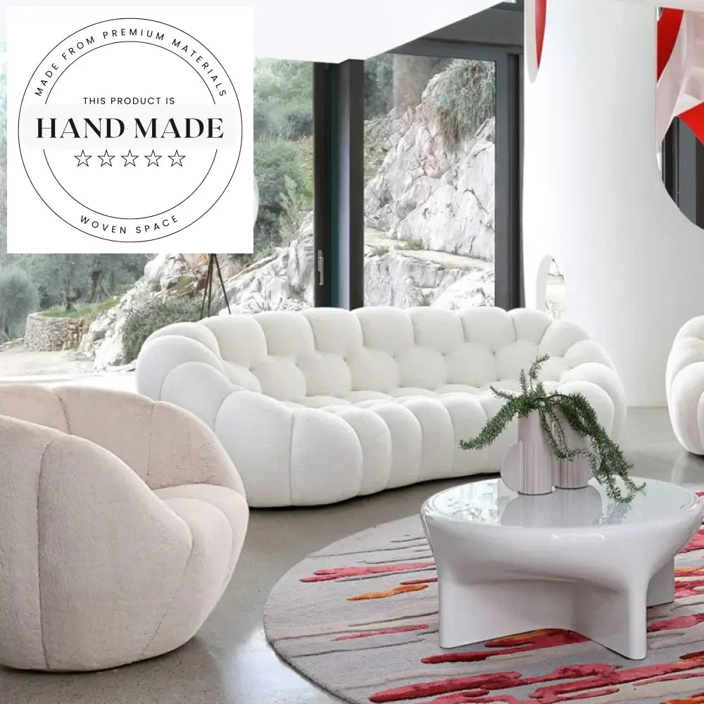 Modern Curved 3D Fabric Corduroy Italian Style Bubble Sofa