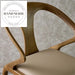 Modern Curved Back Solid Wood Leather Upholstered Armchair Dining Chair