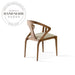 Modern Curved Back Solid Wood Leather Upholstered Armchair Dining Chair