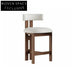Modern Curved Back Solid Wood Upholstered Counter Height Kitchen Bar Stool