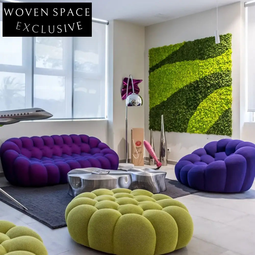 Modern Curved Bubble Sofa Set, Customizable Color, Plush Living Room Sofa