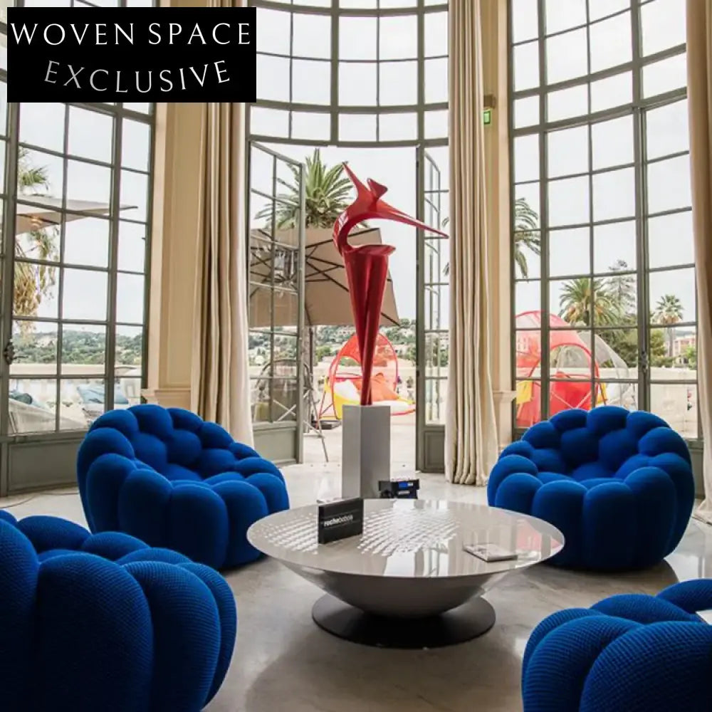 Modern Curved Bubble Sofa Set, Customizable Color, Plush Living Room Sofa