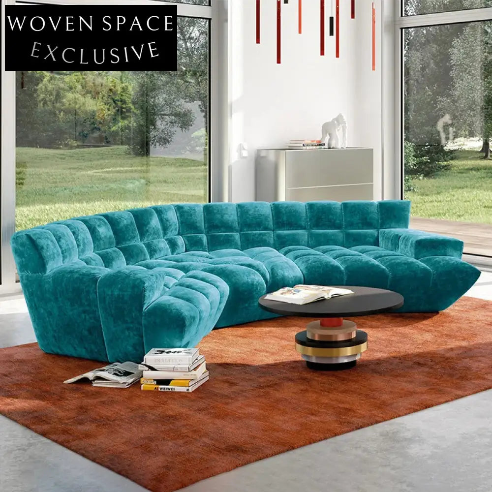 Modern Curved Fabric Sectional Sofa Set for Living Room
