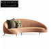 Modern Curved Fabric Sofa with Metal Base for Chic Living Rooms