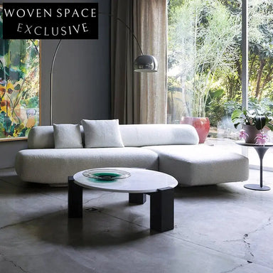 Modern Curved Sectional Fabric Sofa Set for Large Living Rooms