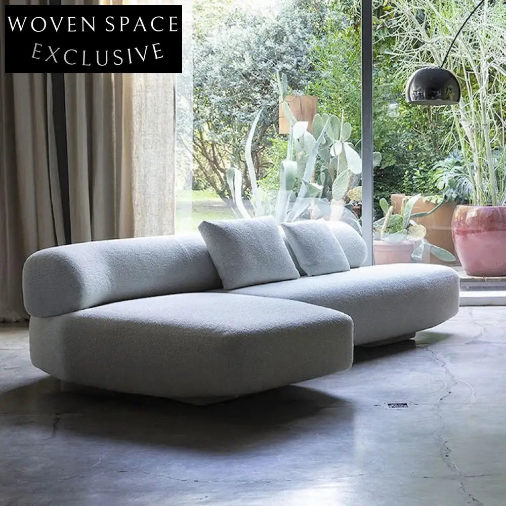 Modern Curved Sectional Fabric Sofa Set for Large Living Rooms