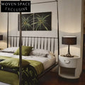 Modern Cylindrical Leather Nightstand with Stainless Steel Base Storage Table