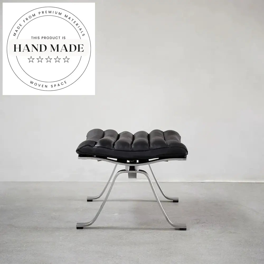 Modern Danish Designer Leather Recliner Chair with Footstool for Living Room