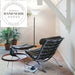 Modern Danish Designer Leather Recliner Chair with Footstool for Living Room