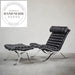 Modern Danish Designer Leather Recliner Chair with Footstool for Living Room