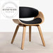 Modern Danish Nordic Hotel Armchair Curved Wood Upholstered Dining Chair