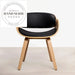 Modern Danish Nordic Hotel Armchair Curved Wood Upholstered Dining Chair