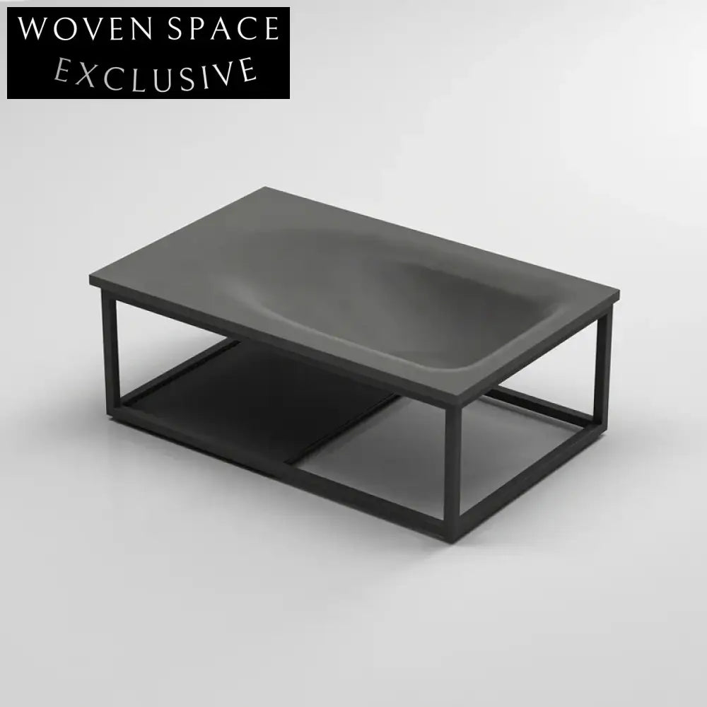 Modern Dark Grey Concrete Wall Hung Bathroom Hand Wash Basin Sink