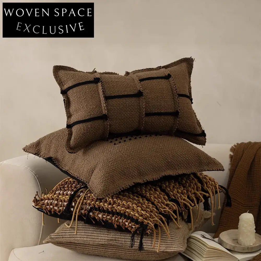 Modern Decorative Square Cotton Linen Sofa Bedroom Throw Pillow